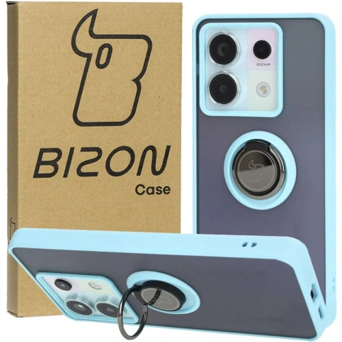 Kup Bizon Case Hybrid Ring Xiaomi Poco X6 / Xiaomi Redmi Note 13 Pro 5G fumuriu cu un cadru albastru deschis - BIZ4649 - {ean13} - Sklep Home Screen
