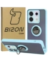 Bizon Case Hybrid Ring Xiaomi Poco X6 / Xiaomi Redmi Note 13 Pro 5G fumuriu cu un cadru albastru deschis