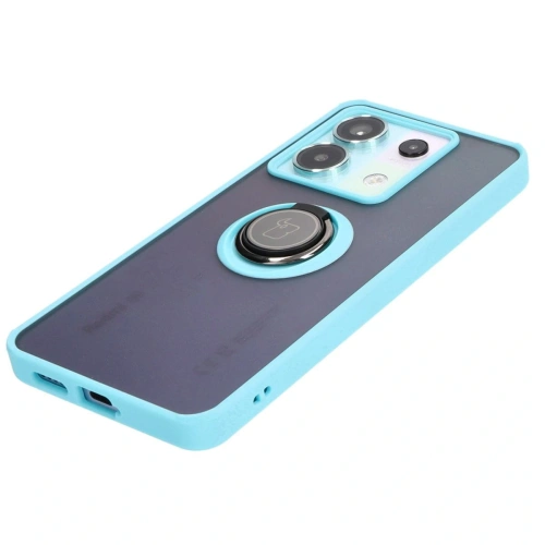 Kup Etui s úchopem na prst Bizon Case Hybrid Ring pro Xiaomi Poco X6 / Xiaomi Redmi Note 13 Pro 5G kouřové s jasně modrým rámem - BIZ4649 - {ean13} - Sklep Home Screen
