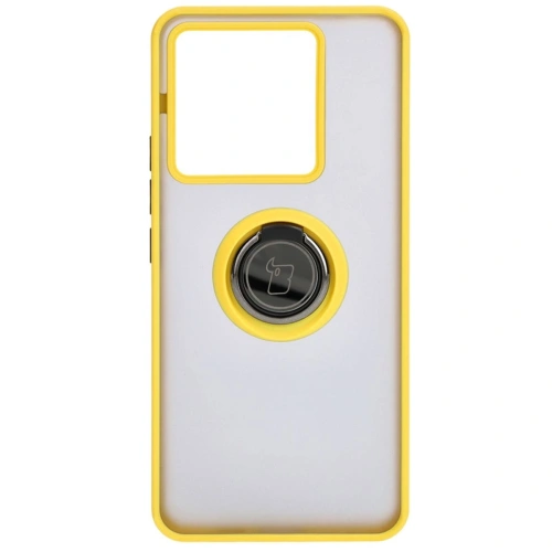 Kup Etui s úchopem na prst Bizon Case Hybrid Ring do Xiaomi Poco X6 / Xiaomi Redmi Note 13 Pro 5G kouřové s žlutým rámečkem - BIZ5222 - {ean13} - Sklep Home Screen