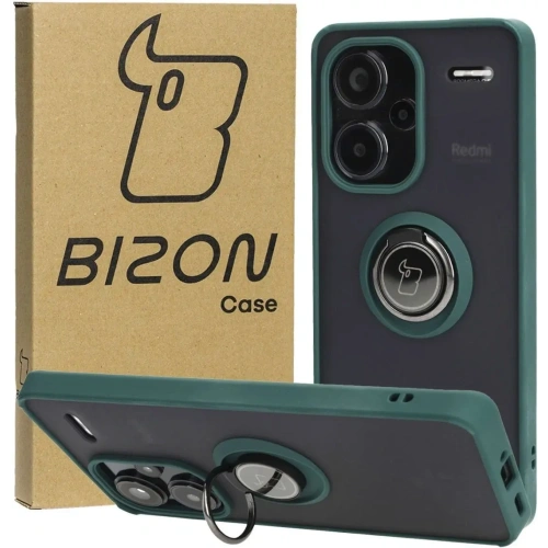 Kup Bizon Case Hybrid Ring Xiaomi Redmi Note 13 Pro+ 5G rauchig mit einem dunkelgrünen Rahmen - BIZ5224 - {ean13} - Sklep Home Screen