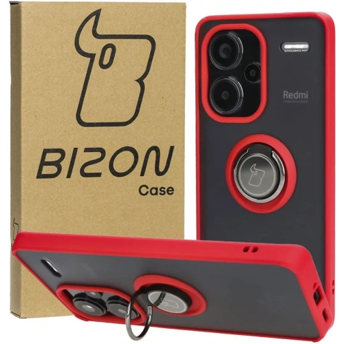 Kup Bizon Case Hybrid Ring Xiaomi Redmi Note 13 Pro+ 5G rauchig mit einem roten Rahmen - BIZ4654 - {ean13} - Sklep Home Screen
