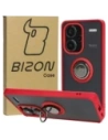 Bizon Case Hybrid Ring Xiaomi Redmi Note 13 Pro+ 5G rauchig mit einem roten Rahmen