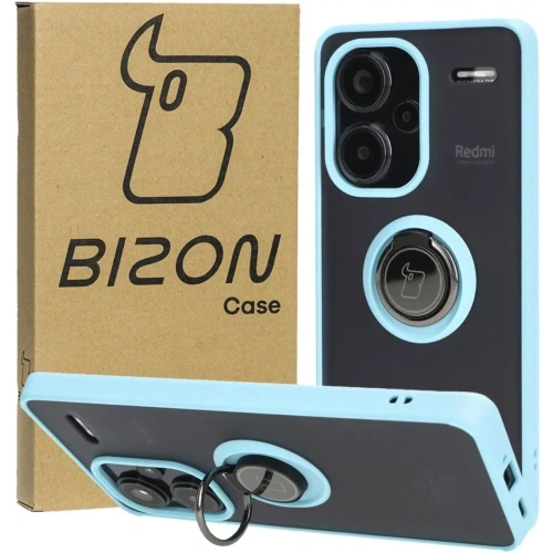 Kup Bizon Case Hybrid Ring Xiaomi Redmi Note 13 Pro+ 5G rauchig mit einem hellblauen Rahmen - BIZ4655 - {ean13} - Sklep Home Screen