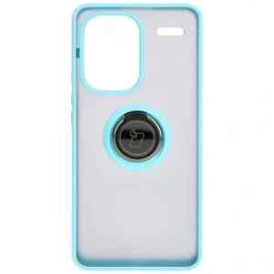 Etui s úchytem na prst Bizon Case Hybrid Ring do Xiaomi Redmi Note 13 Pro+ 5G kouřové s jasně modrým rámečkem