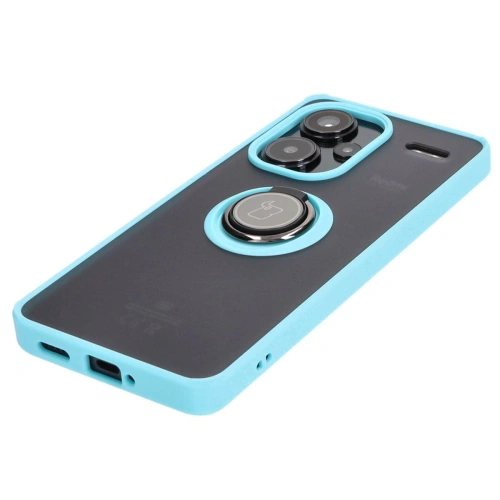 Kup Bizon Case Hybrid Ring Xiaomi Redmi Note 13 Pro+ 5G rauchig mit einem hellblauen Rahmen - BIZ4655 - {ean13} - Sklep Home Screen