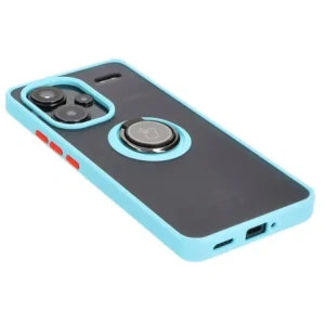 Bizon Case Hybrid Ring Xiaomi Redmi Note 13 Pro+ 5G smoky with a light blue frame