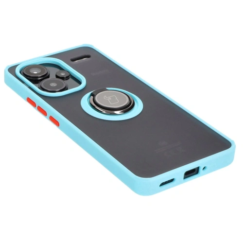 Kup Bizon Case Hybrid Ring Xiaomi Redmi Note 13 Pro+ 5G rauchig mit einem hellblauen Rahmen - BIZ4655 - {ean13} - Sklep Home Screen