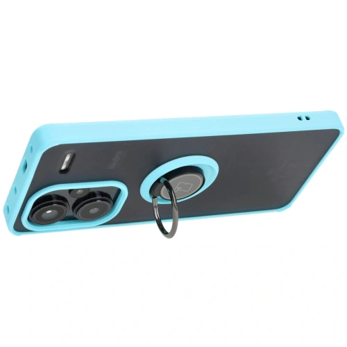 Kup Bizon Case Hybrid Ring Xiaomi Redmi Note 13 Pro+ 5G rauchig mit einem hellblauen Rahmen - BIZ4655 - {ean13} - Sklep Home Screen