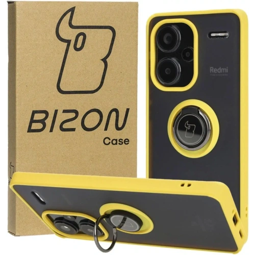 Kup Bizon Case Hybrid Ring Xiaomi Redmi Note 13 Pro+ 5G rauchig mit einem gelben Rahmen - BIZ4656 - {ean13} - Sklep Home Screen