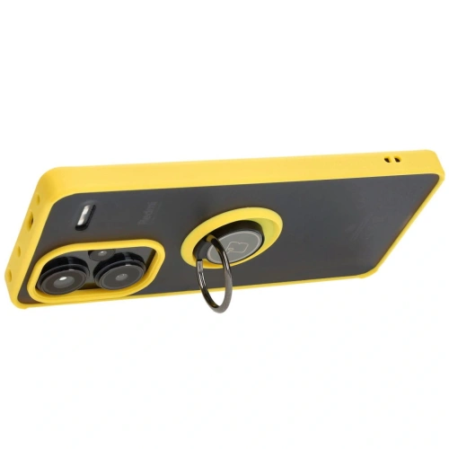 Kup Etui z uchwytem na palec Bizon Case Hybrid Ring do Xiaomi Redmi Note 13 Pro+ 5G przydymione z żółtą ramką - BIZ4656 - {ean13} - Sklep Home Screen