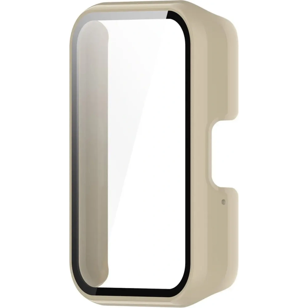 Etui Bizon Case+Glass Watch do Samsung Galaxy Fit 3 beżowe