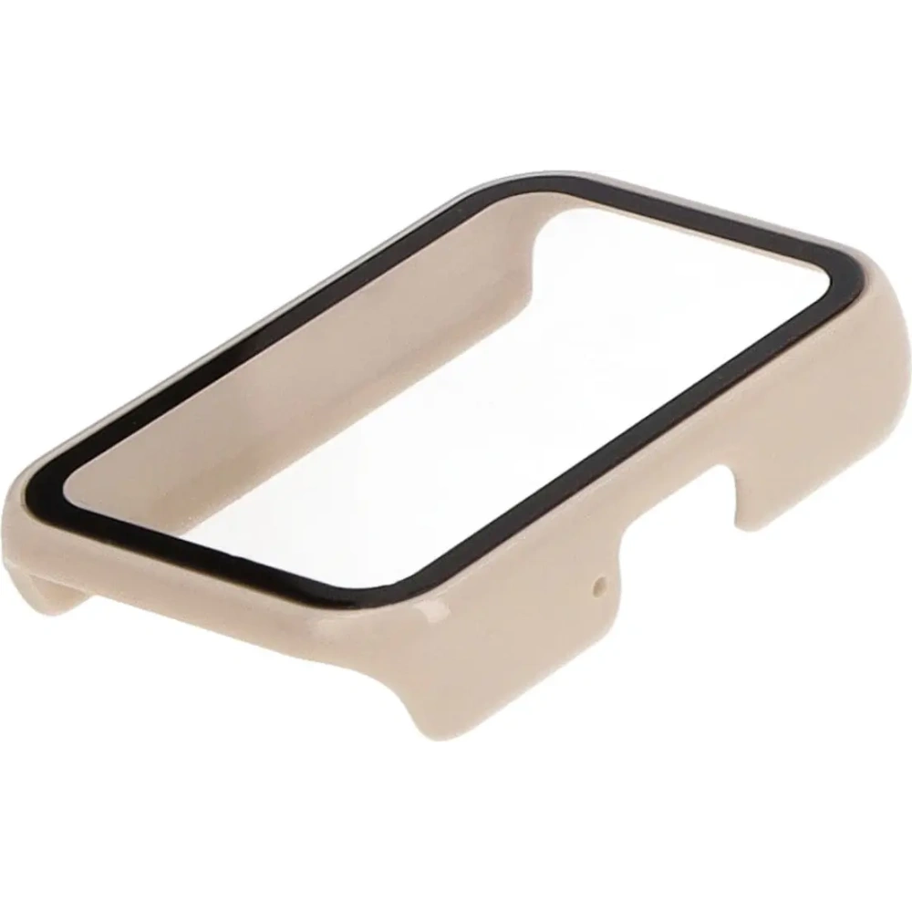 Etui Bizon Case+Glass Watch do Samsung Galaxy Fit 3 beżowe