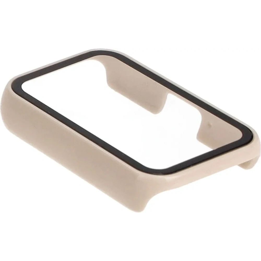 Etui Bizon Case+Glass Watch do Samsung Galaxy Fit 3 beżowe