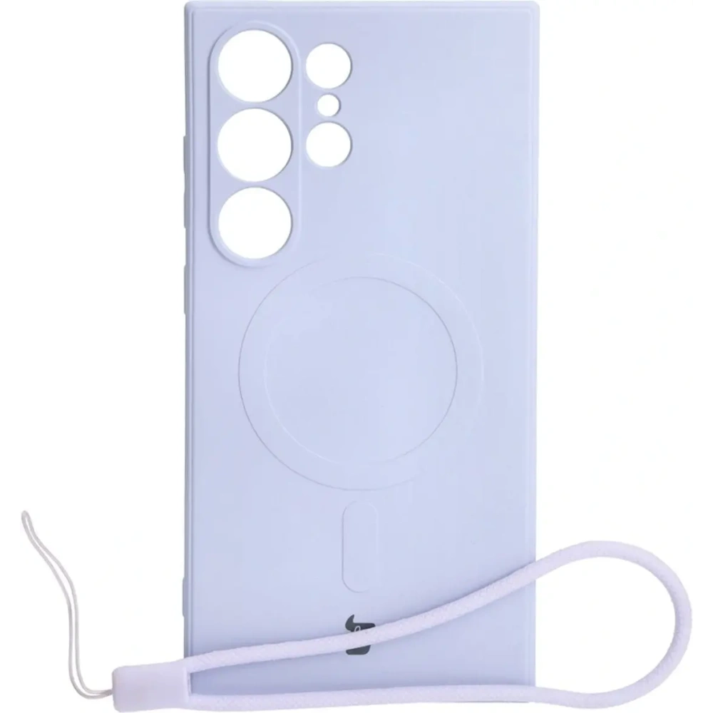 Etui Bizon Case Silicone Magnetic Sq do Samsung Galaxy S24 Ultra jasnofioletowe