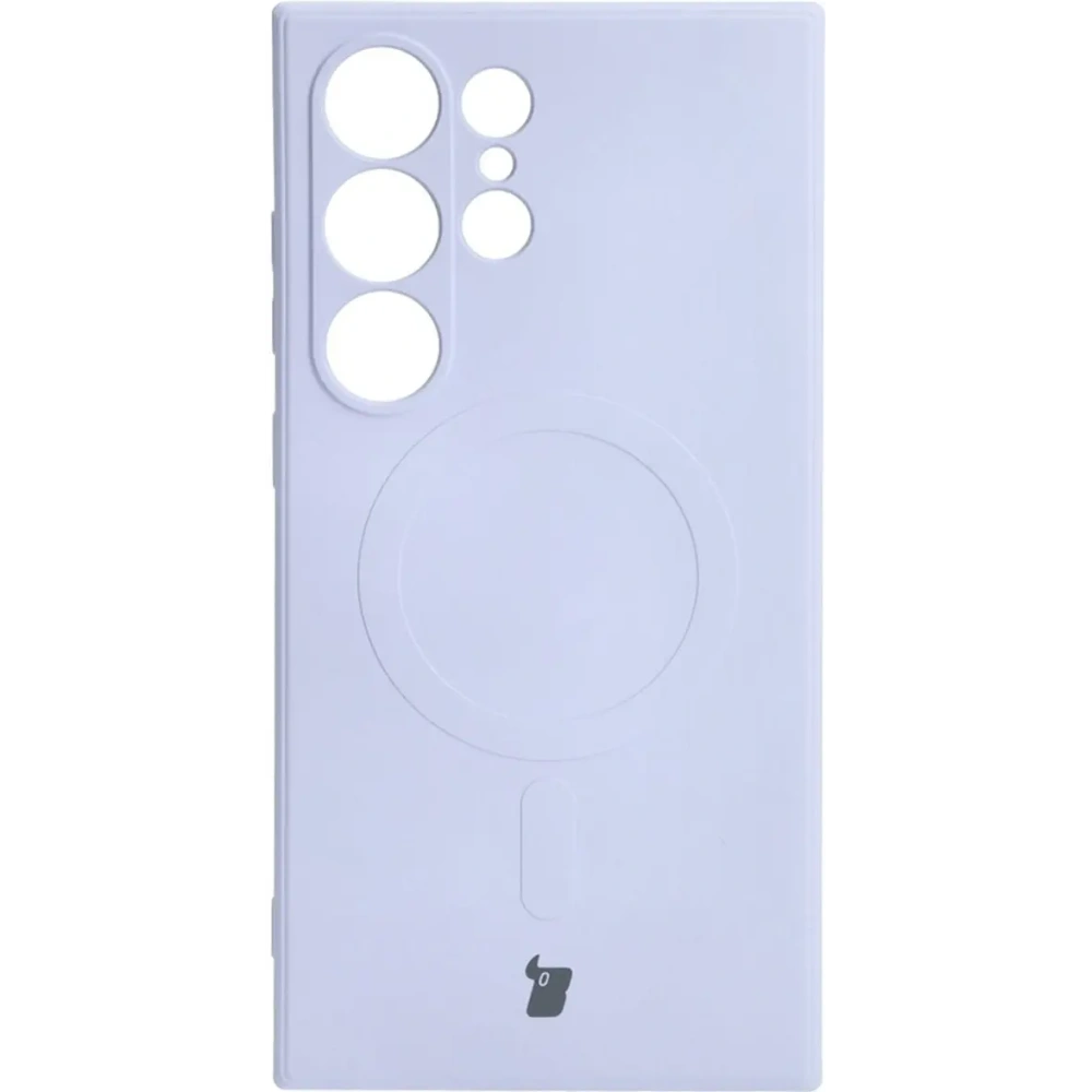 Etui Bizon Case Silicone Magnetic Sq do Samsung Galaxy S24 Ultra jasnofioletowe