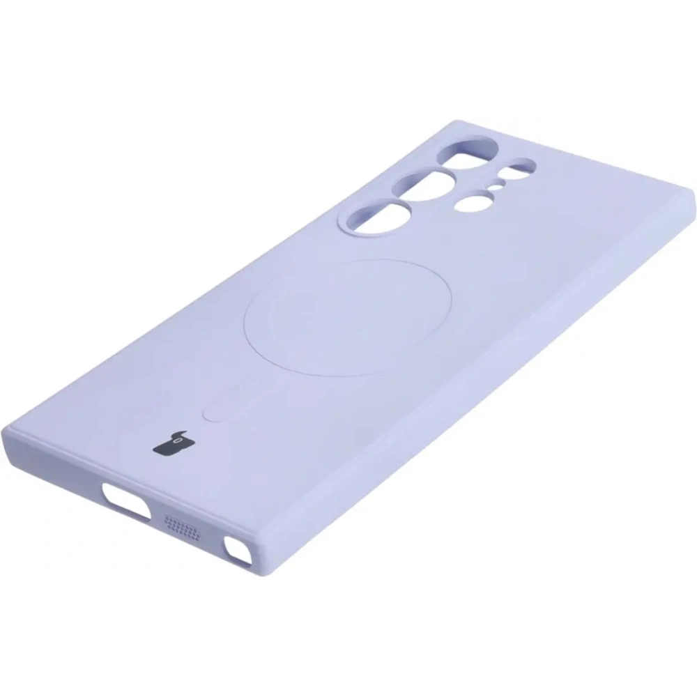 Etui Bizon Case Silicone Magnetic Sq do Samsung Galaxy S24 Ultra jasnofioletowe