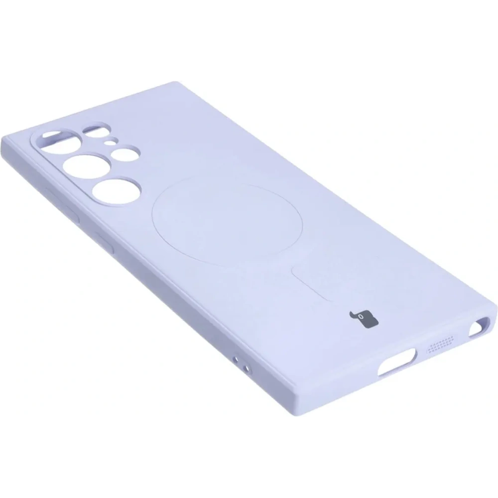 Etui Bizon Case Silicone Magnetic Sq do Samsung Galaxy S24 Ultra jasnofioletowe