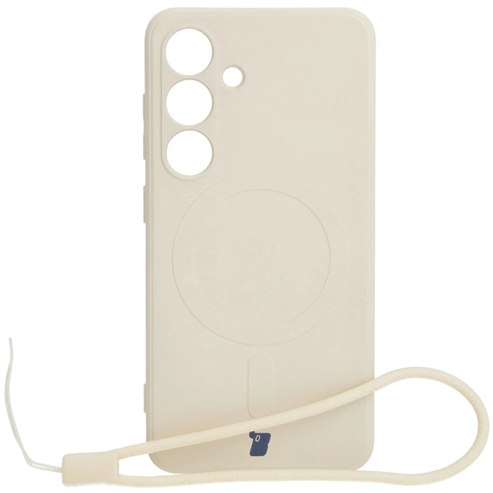 Etui Bizon Case Silicone Magnetic Sq do Samsung Galaxy S24 beżowe