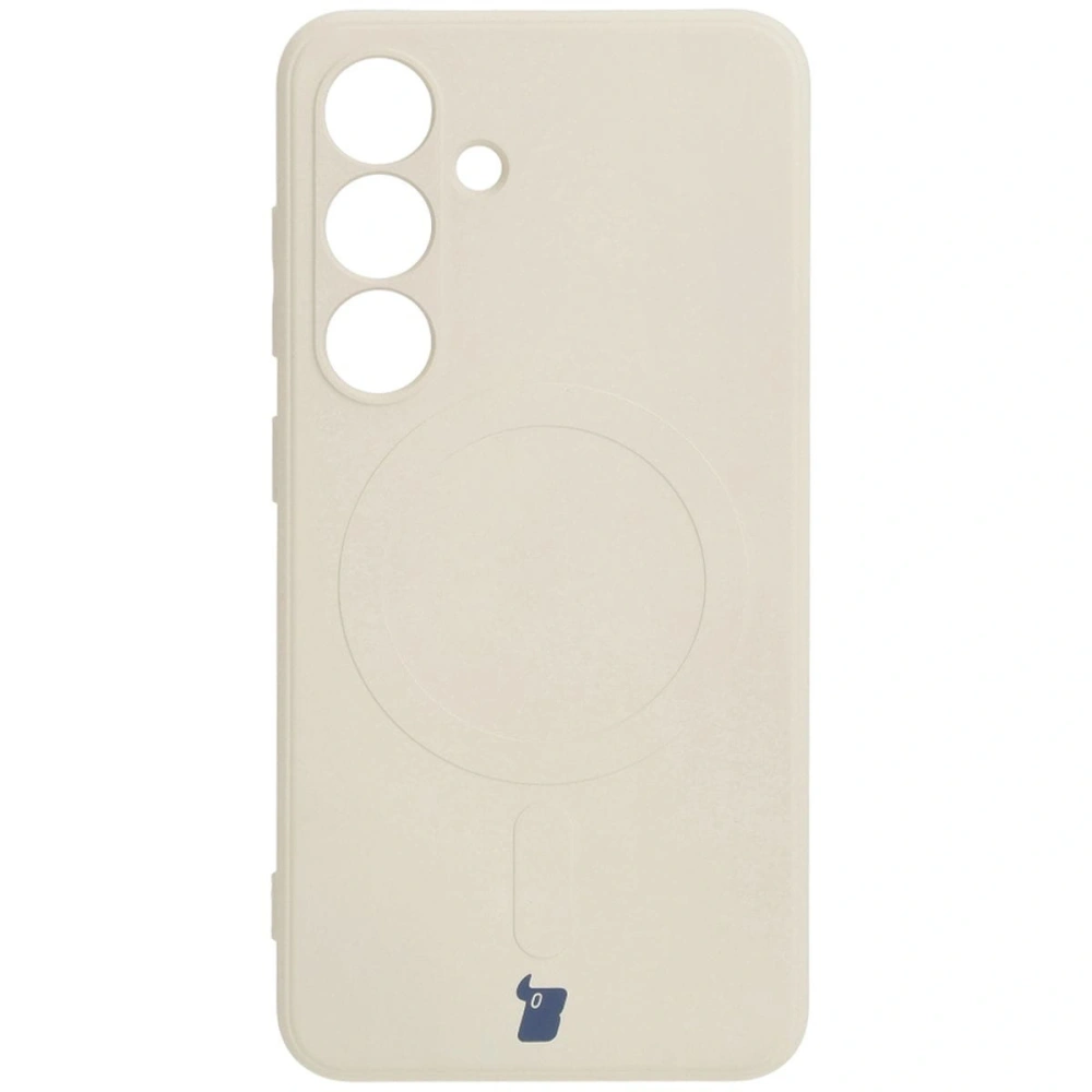 Etui Bizon Case Silicone Magnetic Sq do Samsung Galaxy S24 beżowe