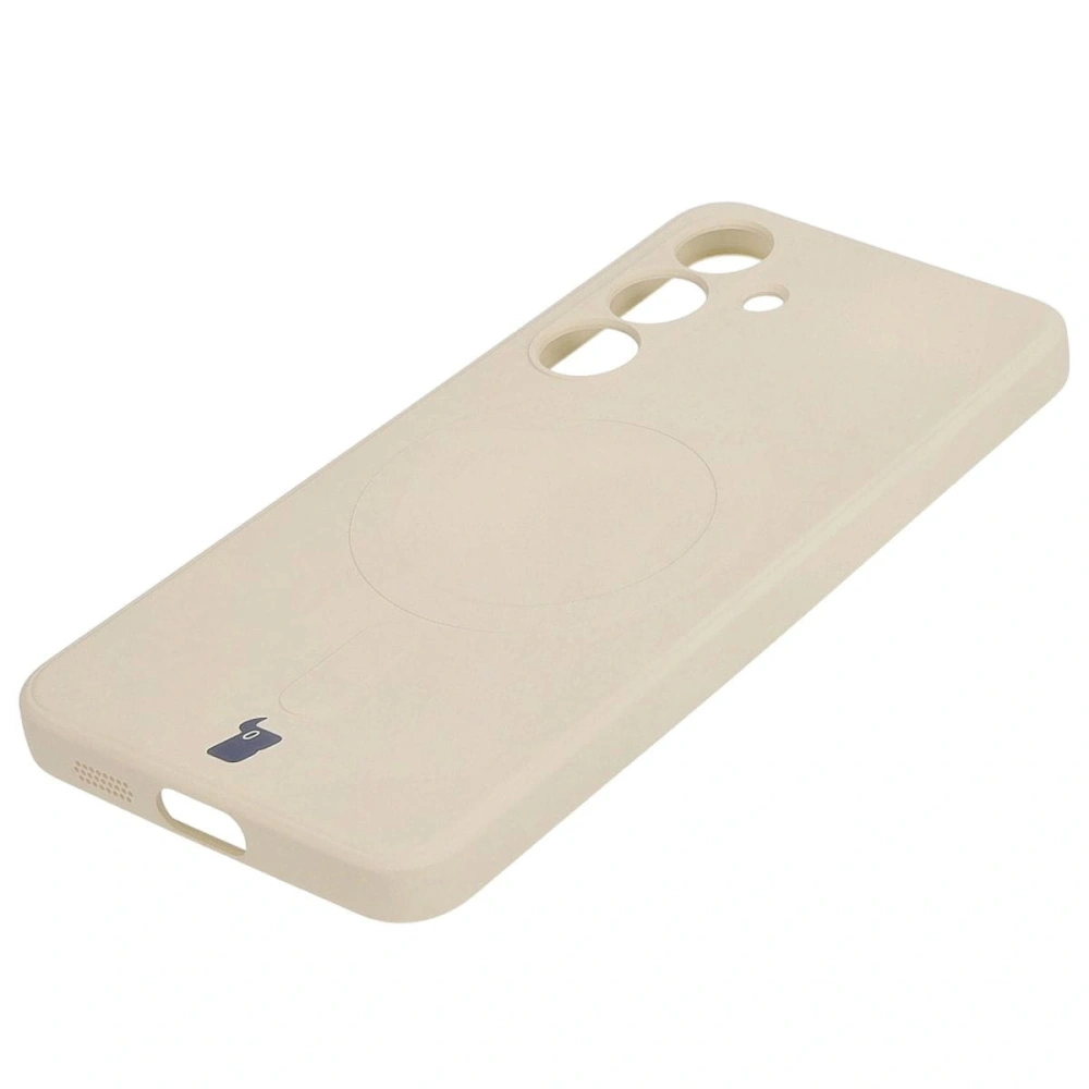 Etui Bizon Case Silicone Magnetic Sq do Samsung Galaxy S24 beżowe