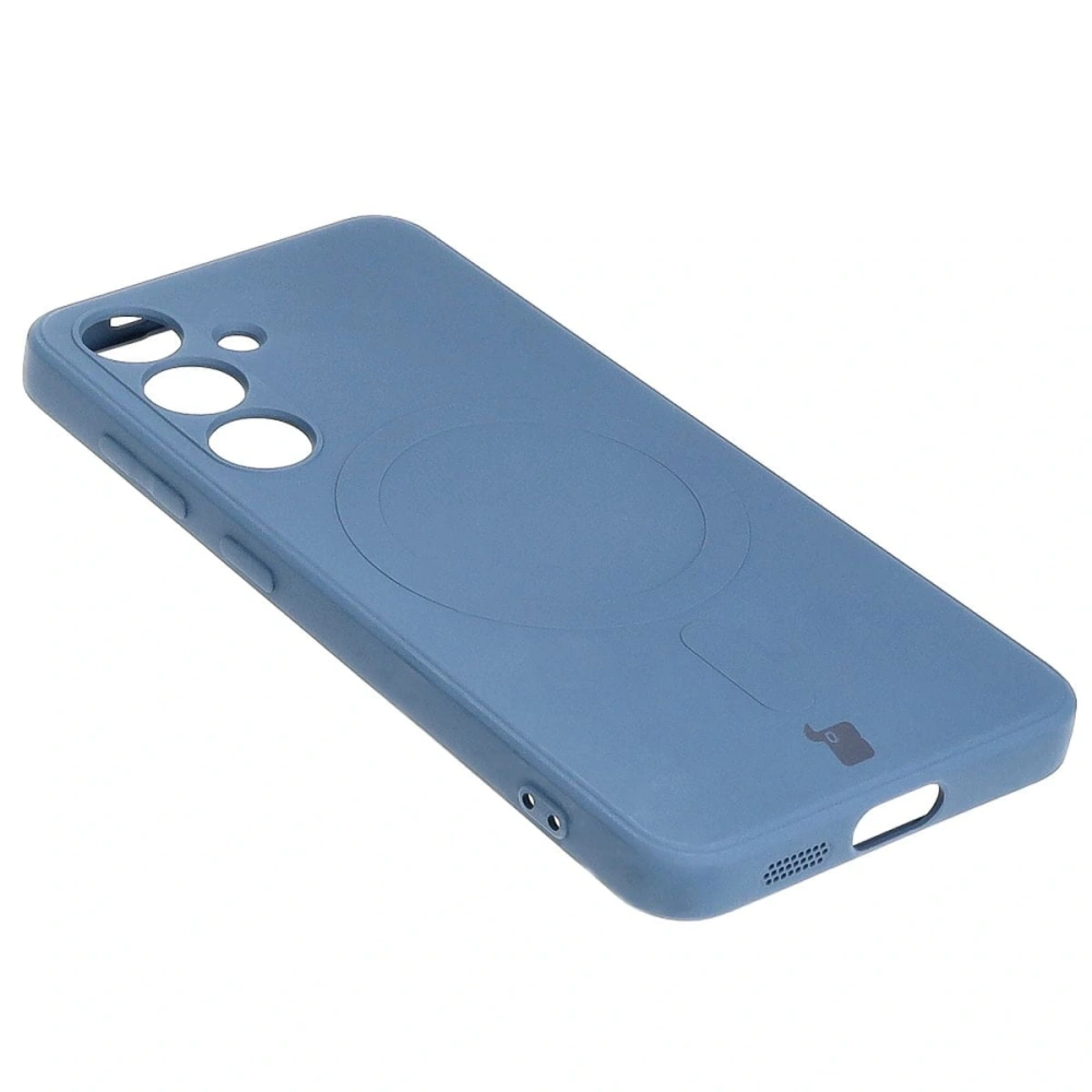 Etui Bizon Case Silicone Magnetic Sq do Samsung Galaxy S24 granatowe