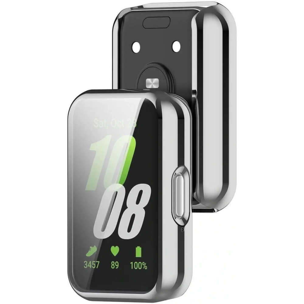 Etui z osłoną ekranu Bizon Case Watch Felipe do Samsung Galaxy Fit 3 srebrne