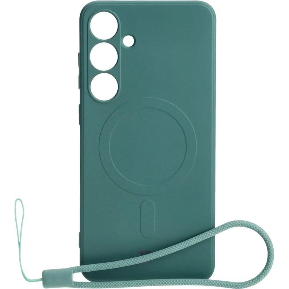 Etui Bizon Case Silicone Magnetic Sq do Samsung Galaxy S24 Plus ciemnozielone