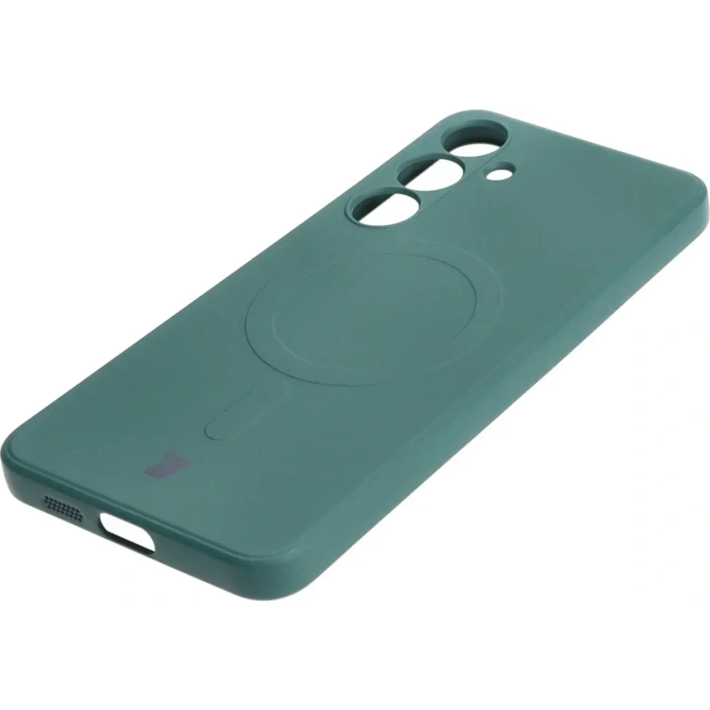 Etui Bizon Case Silicone Magnetic Sq do Samsung Galaxy S24 Plus ciemnozielone
