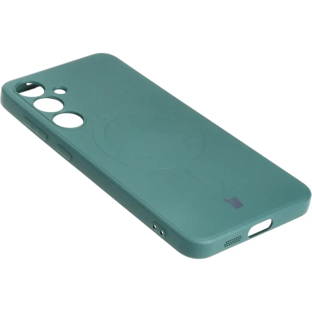 Etui Bizon Case Silicone Magnetic Sq do Samsung Galaxy S24 Plus ciemnozielone