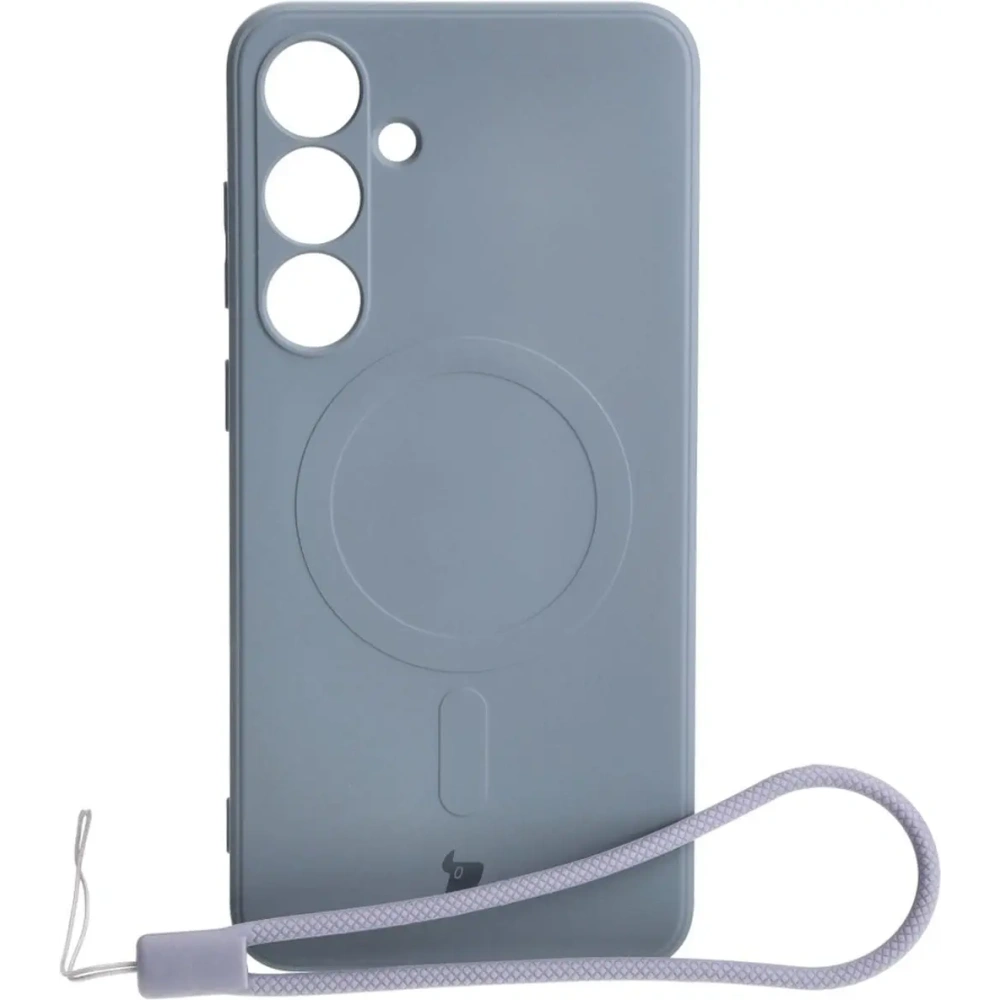 Etui Bizon Case Silicone Magnetic Sq do Samsung Galaxy S24 Plus szare