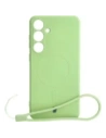 Etui Bizon Case Silicone Magnetic Sq do Samsung Galaxy S24 Plus jasnozielone