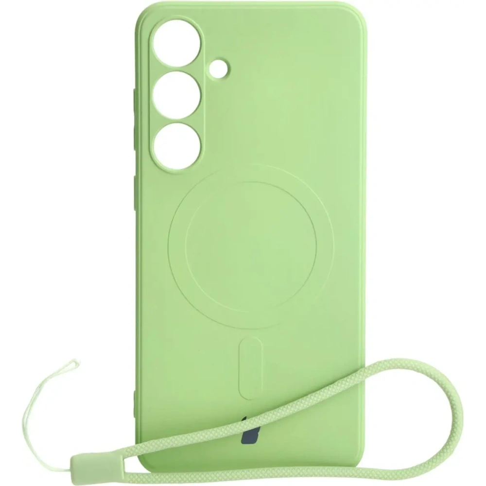 Etui Bizon Case Silicone Magnetic Sq do Samsung Galaxy S24 Plus jasnozielone