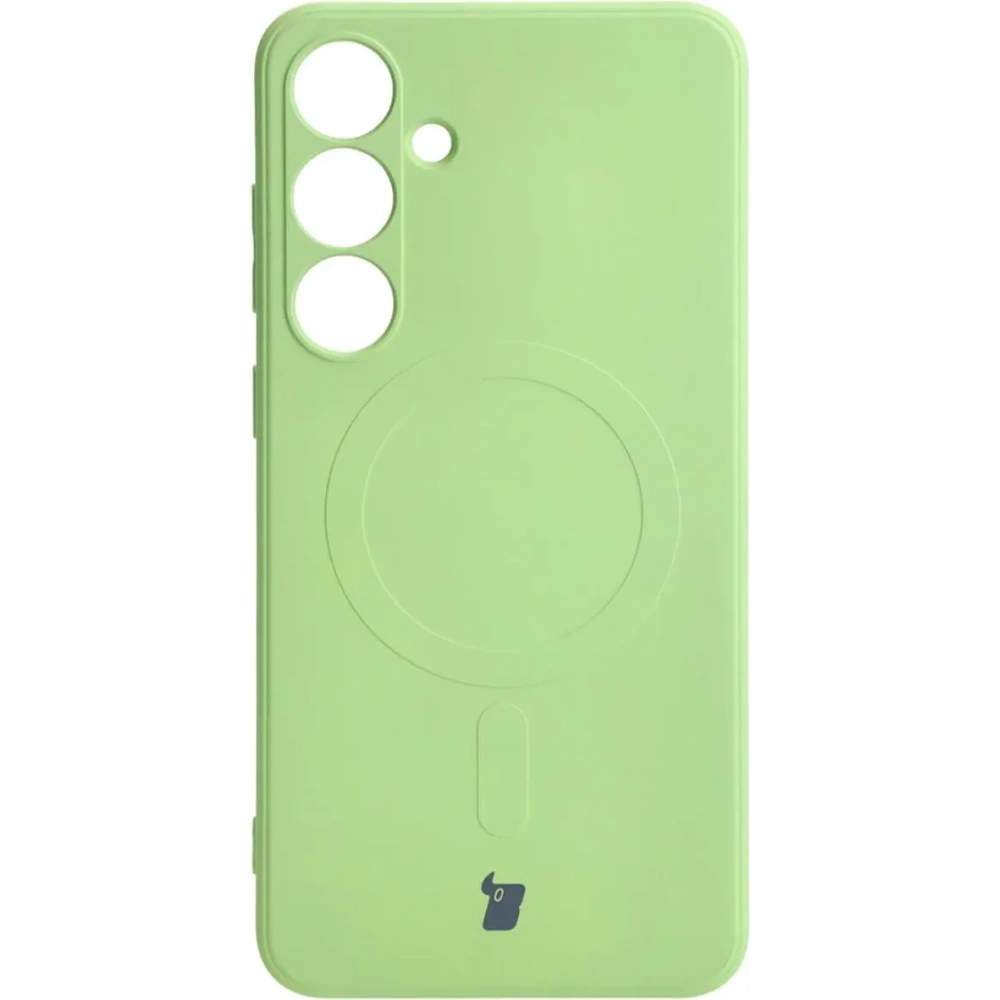 Etui Bizon Case Silicone Magnetic Sq do Samsung Galaxy S24 Plus jasnozielone