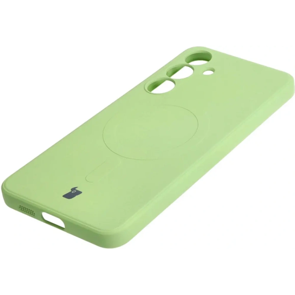 Etui Bizon Case Silicone Magnetic Sq do Samsung Galaxy S24 Plus jasnozielone