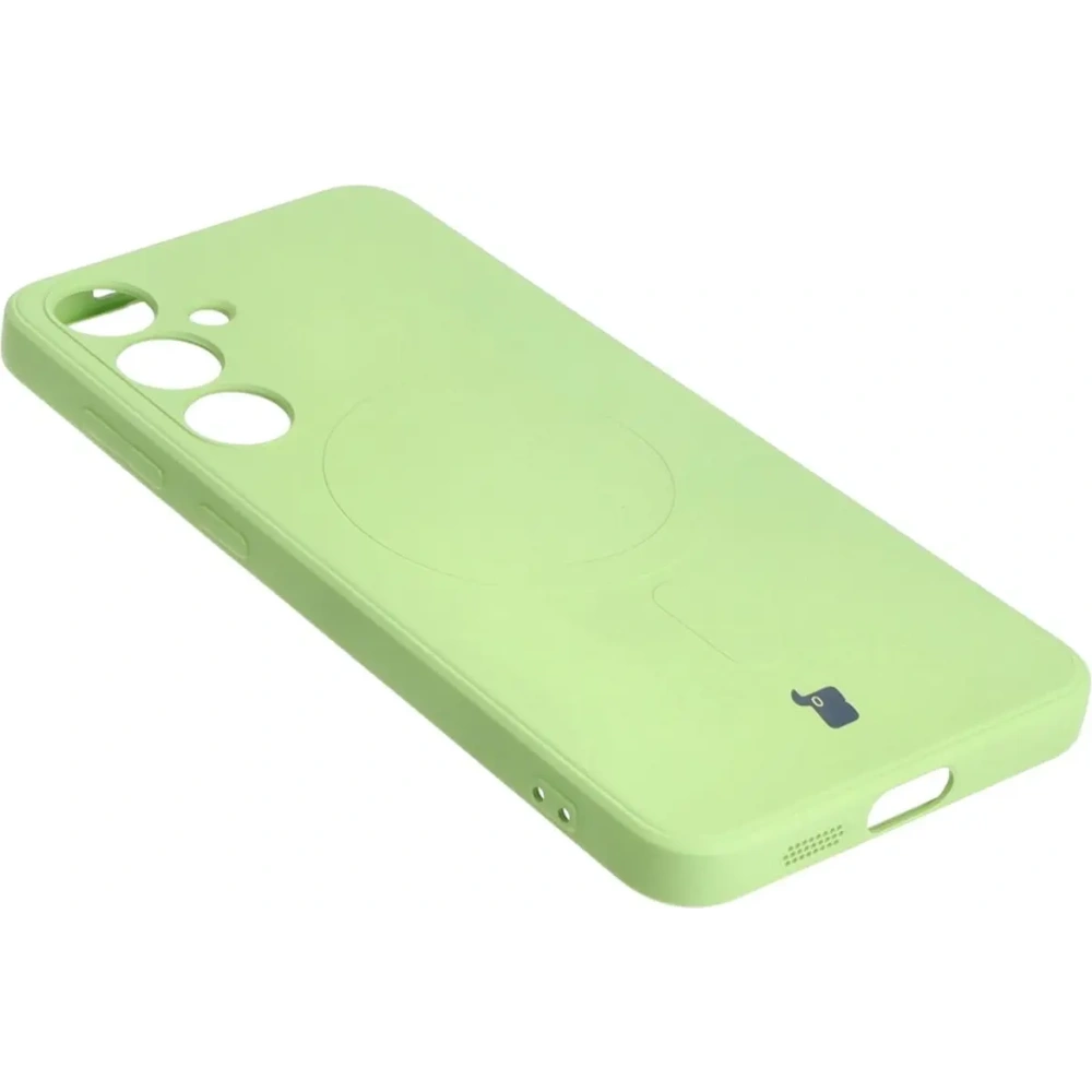 Etui Bizon Case Silicone Magnetic Sq do Samsung Galaxy S24 Plus jasnozielone