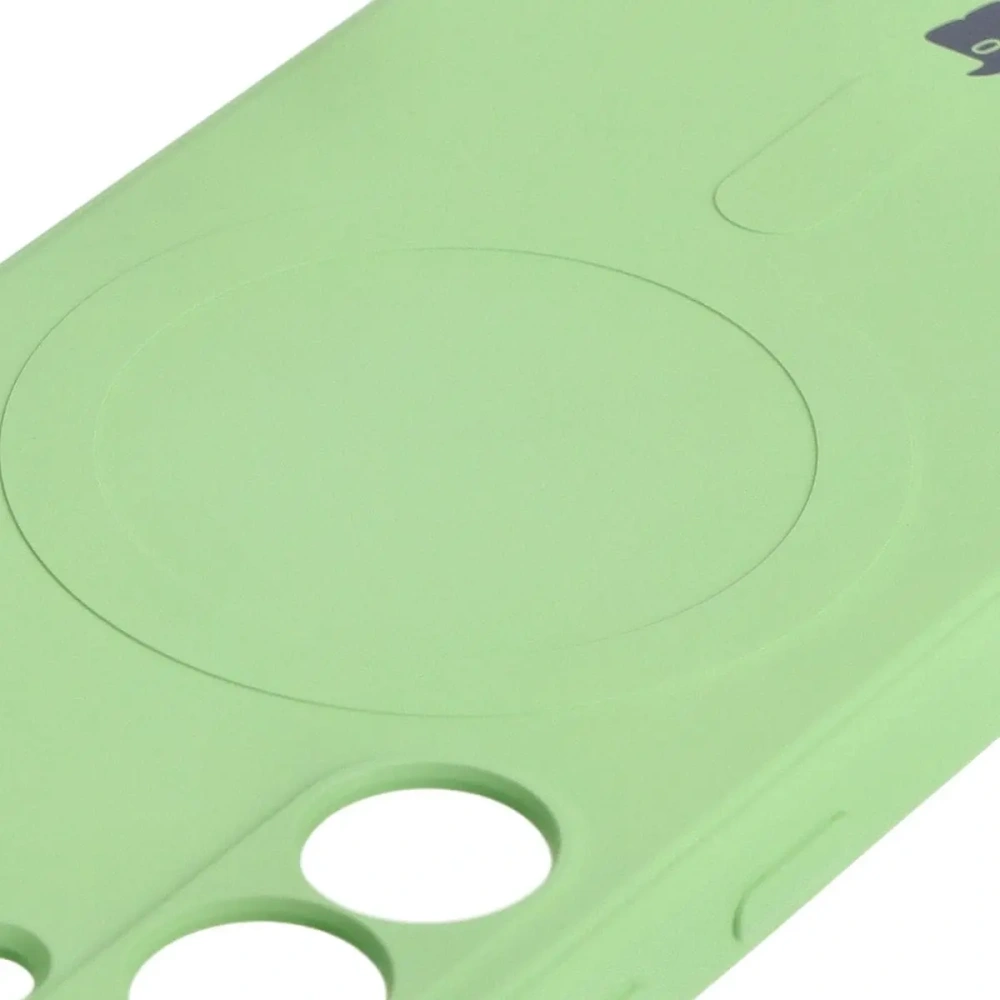 Etui Bizon Case Silicone Magnetic Sq do Samsung Galaxy S24 Plus jasnozielone