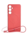 Etui Bizon Case Silicone Magnetic Sq do Samsung Galaxy S24 Plus špinavě růžová
