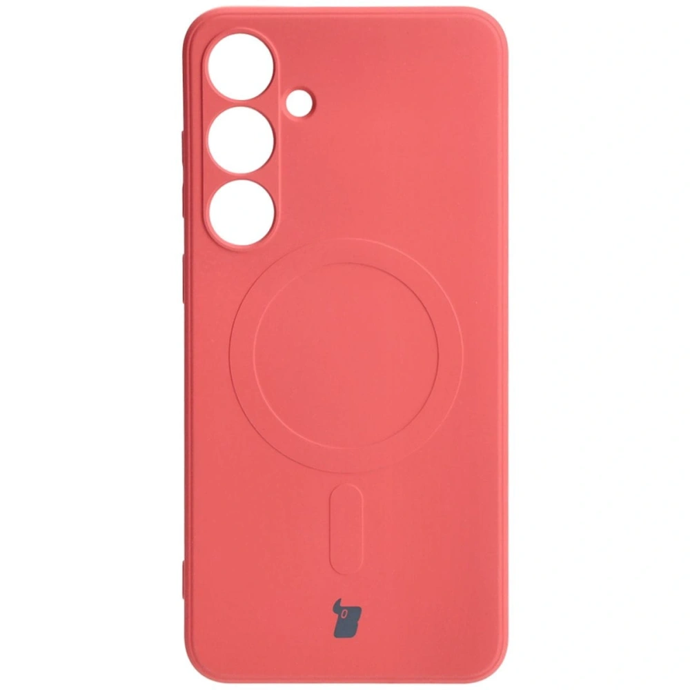 Etui Bizon Case Silicone Magnetic Sq do Samsung Galaxy S24 Plus brudny róż