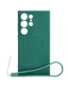 Bizon Case Silicone Magnetic Sq Samsung Galaxy S24 Ultra dark green