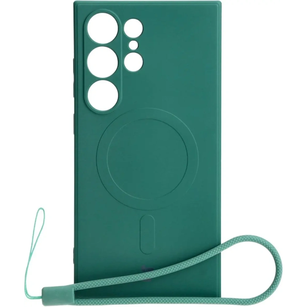 Etui Bizon Case Silicone Magnetic Sq do Samsung Galaxy S24 Ultra ciemnozielone