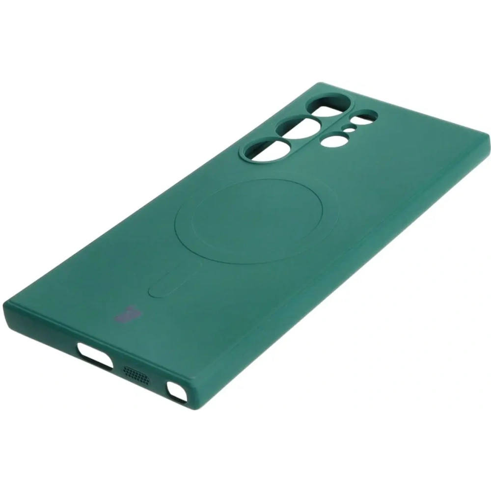 Etui Bizon Case Silicone Magnetic Sq do Samsung Galaxy S24 Ultra ciemnozielone