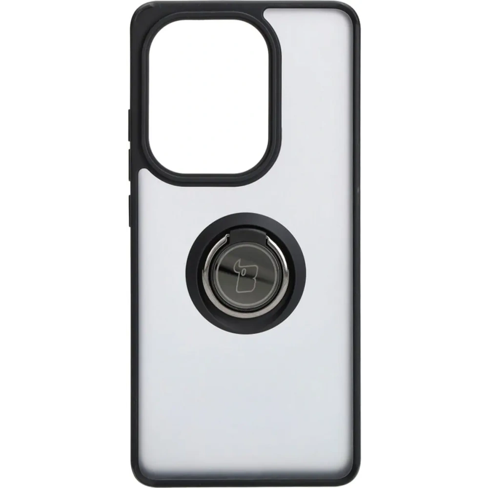 Etui z uchwytem na palec Bizon Case Hybrid Ring do Xiaomi Poco M6 Pro 4G / Xiaomi Redmi Note 13 Pro 4G / LTE / 14S przydymione z czarną ramką