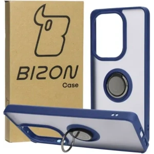 Kup Bizon Case Hybrid Ring Xiaomi Poco M6 Pro 4G / Xiaomi Redmi Note 13 Pro 4G rauchig mit einem navyblauen Rahmen - BIZ4700 - {ean13} - Sklep Home Screen