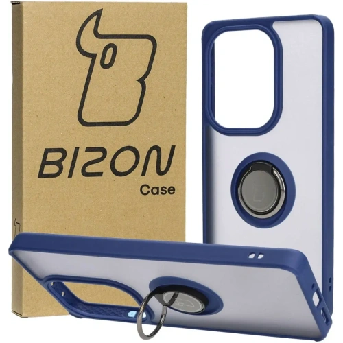 Kup Etui z uchwytem na palec Bizon Case Hybrid Ring do Xiaomi Poco M6 Pro 4G / Xiaomi Redmi Note 13 Pro 4G / LTE / 14S przydymione z granatową ramką - BIZ4700 - {ean13} - Sklep Home Screen