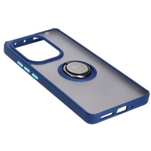 Kup Etui z uchwytem na palec Bizon Case Hybrid Ring do Xiaomi Poco M6 Pro 4G / Xiaomi Redmi Note 13 Pro 4G / LTE / 14S przydymione z granatową ramką - BIZ4700 - {ean13} - Sklep Home Screen