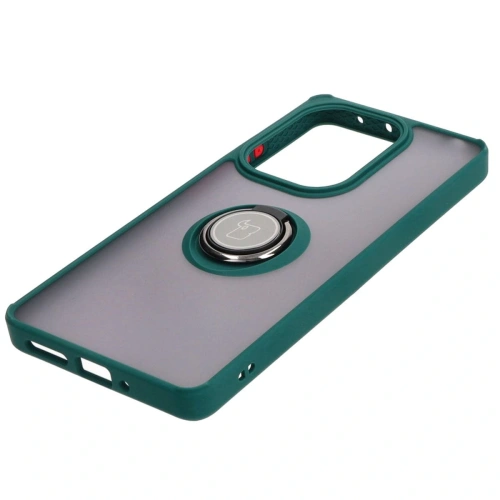 Kup Bizon Case Hybrid Ring Xiaomi Poco M6 Pro 4G / Xiaomi Redmi Note 13 Pro 4G fumuriu cu un cadru verde închis - BIZ5272 - {ean13} - Sklep Home Screen