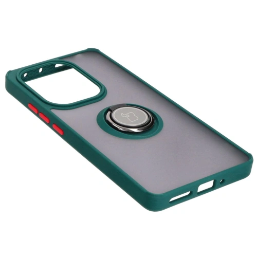 Kup Etui s úchytem na palec Bizon Case Hybrid Ring do Xiaomi Poco M6 Pro 4G / Xiaomi Redmi Note 13 Pro 4G kouřové s tmavě zeleným rámem - BIZ5272 - {ean13} - Sklep Home Screen