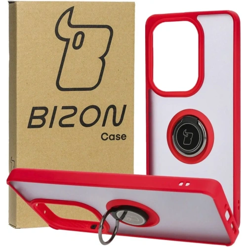 Kup Etui s úchopem na prst Bizon Case Hybrid Ring do Xiaomi Poco M6 Pro 4G / Xiaomi Redmi Note 13 Pro 4G kouřové s červeným rámem - BIZ5273 - {ean13} - Sklep Home Screen