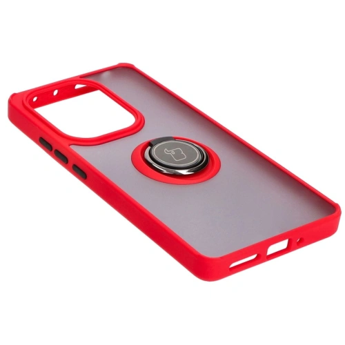 Kup Etui s úchopem na prst Bizon Case Hybrid Ring do Xiaomi Poco M6 Pro 4G / Xiaomi Redmi Note 13 Pro 4G kouřové s červeným rámem - BIZ5273 - {ean13} - Sklep Home Screen